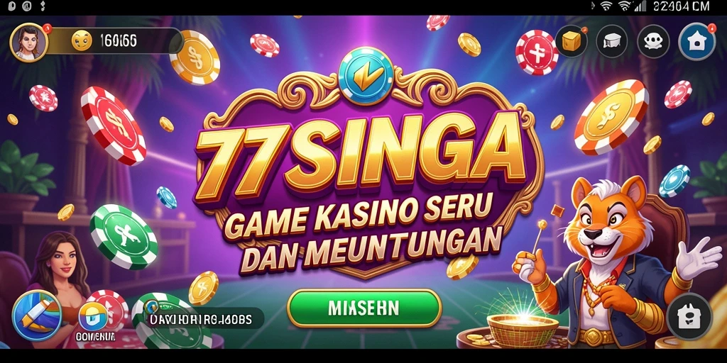 Tampilan menarik gameplay Kasino di 77SINGA yang mengasyikkan.