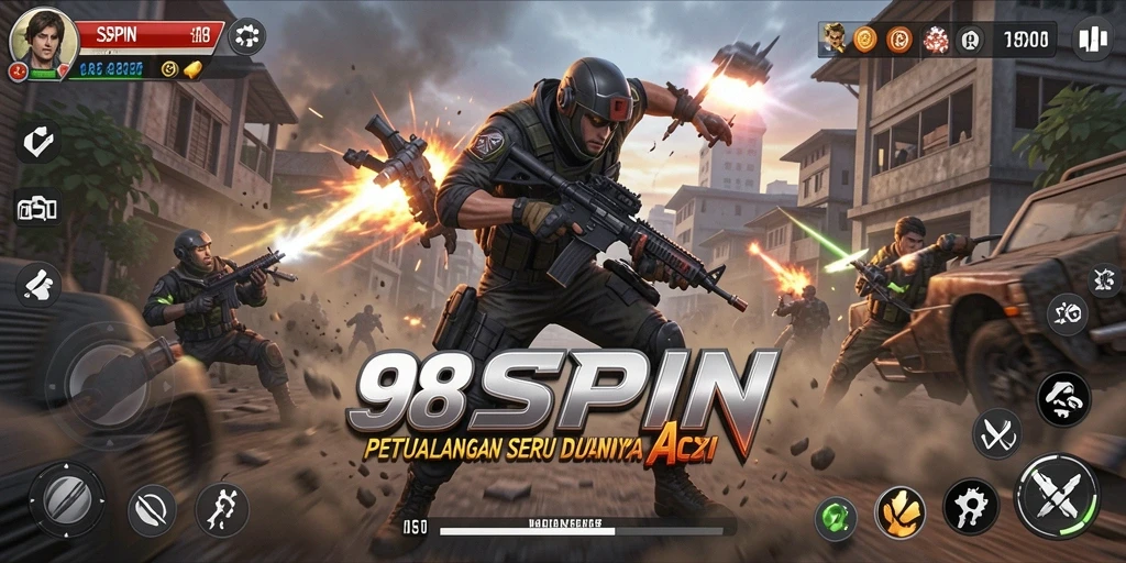 Tampilan menegangkan saat gameplay <strong>98SPIN</strong> yang penuh aksi.