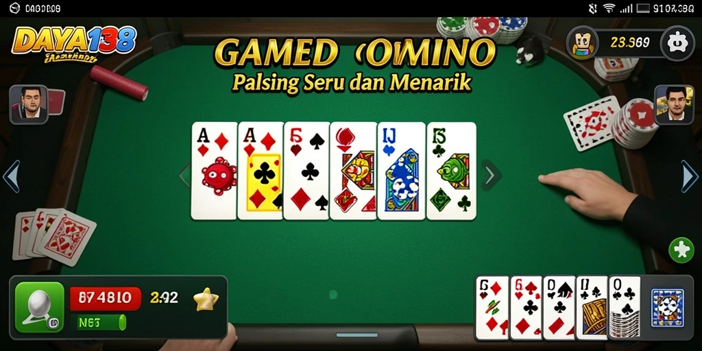 Tampilan seru gameplay domino DAYA138 di layar.