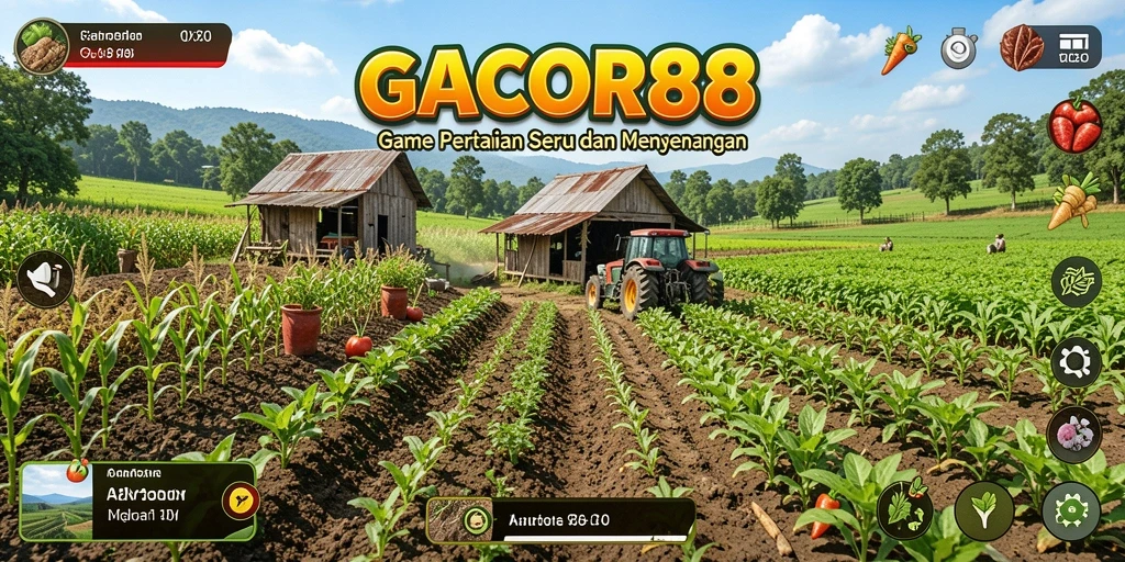 Tangkapan layar menunjukkan aktivitas gameplay pertanian yang seru.