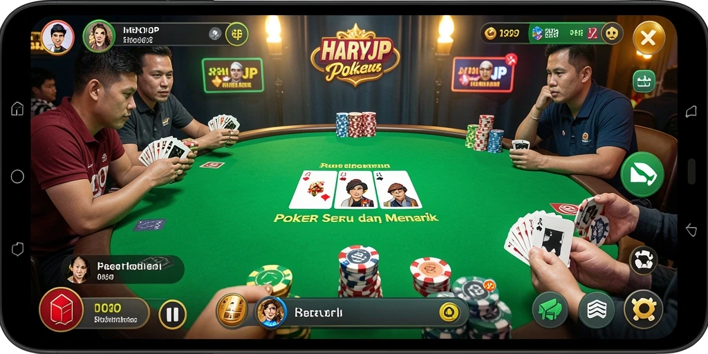 Tampilan seru saat bermain Poker di HARAPJP.