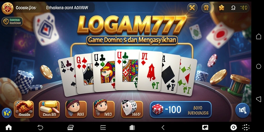 Tampilan gameplay menarik dari LOGAM777 dengan aksi Domino seru.