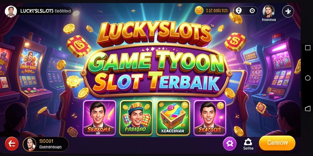Tampilan gameplay LUCKYSLOTS yang menegangkan dan penuh warna.