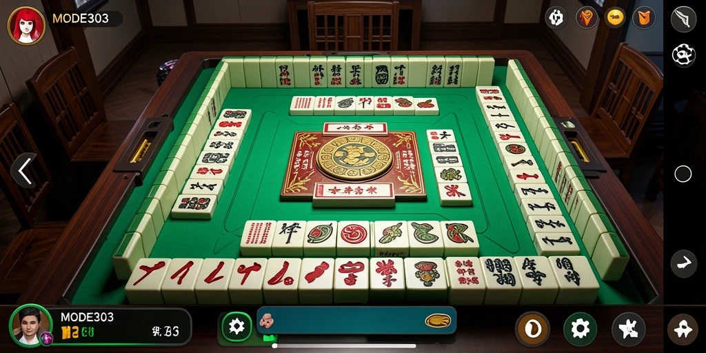 Screenshot permainan MODE303 menampilkan suasana permainan Mahjong yang seru.