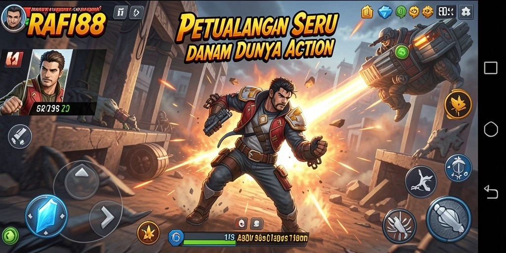 Tampilan gameplay Action yang mendebarkan dan grafis menawan.