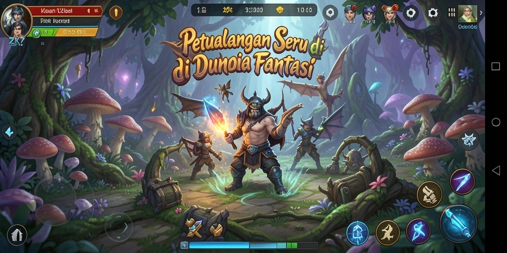 Tampilan gameplay ZK7 dengan aksi seru di dunia petualangan.